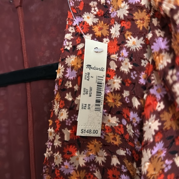 Madewell Long-Sleeve Crossover Midi Dress in Clipdot Spring Prairie - Picture 5 of 6